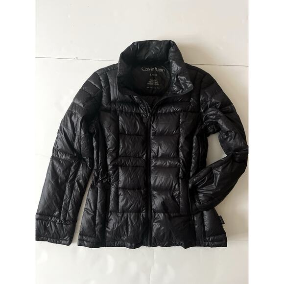 CALVIN KLEIN Women's Black S Lightweight Packable Premium Down Puffer Jacket - Picture 1 of 12